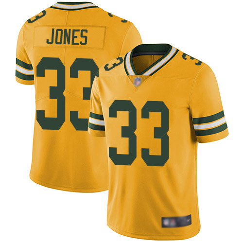 Green Bay Packers Limited Gold Men 33 Jones Aaron Jersey Nike NFL Rush Vapor Untouchable